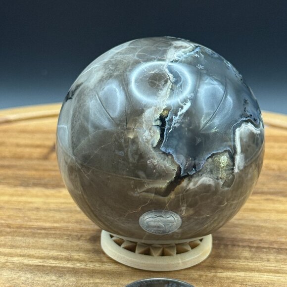 Volcanic Agate Sphere #4 62.8mm  Rocks and Minerals 318g - Picture 7 of 11